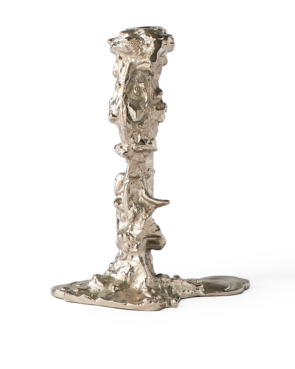 Drip Candle Holder Large silver