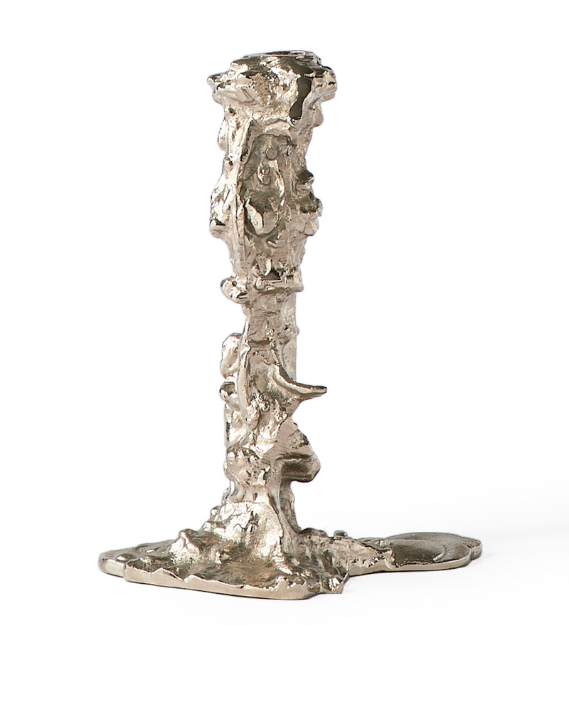 Drip Candle Holder Large silver