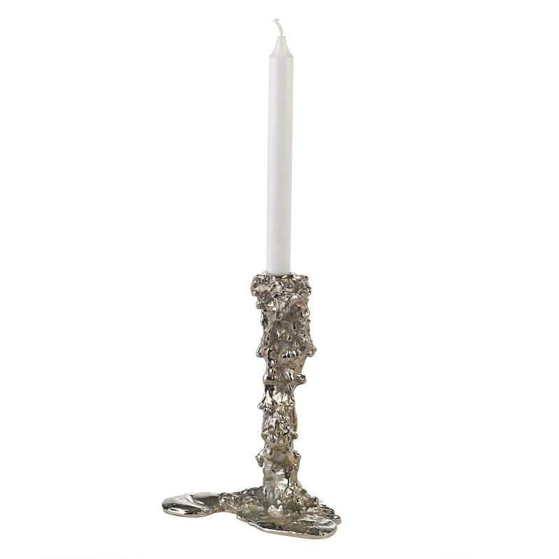 Drip Candle Holder Large silver