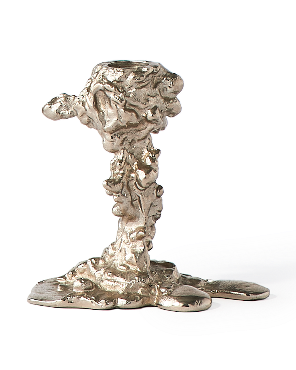 Drip Candle Holder Small silver