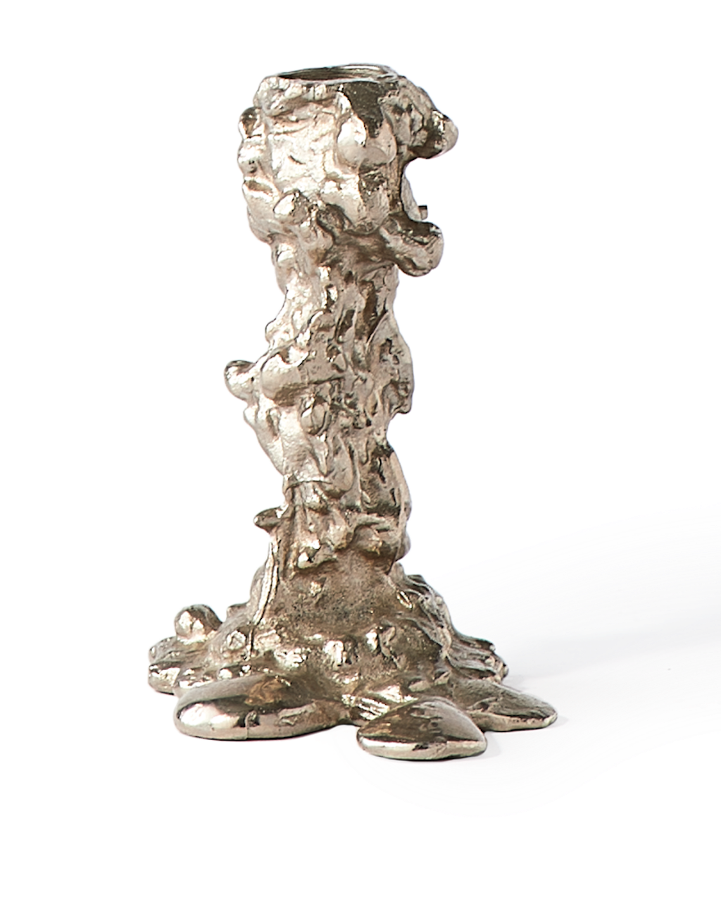 Drip Candle Holder Small silver