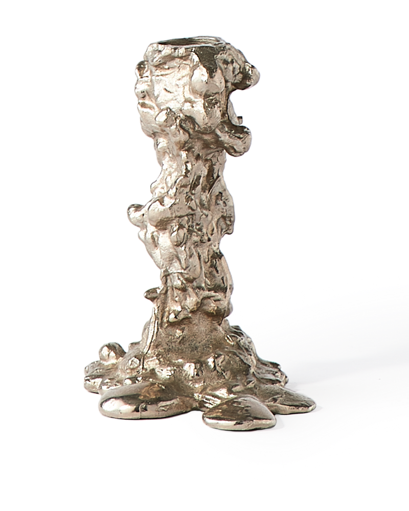 Drip Candle Holder Small silver