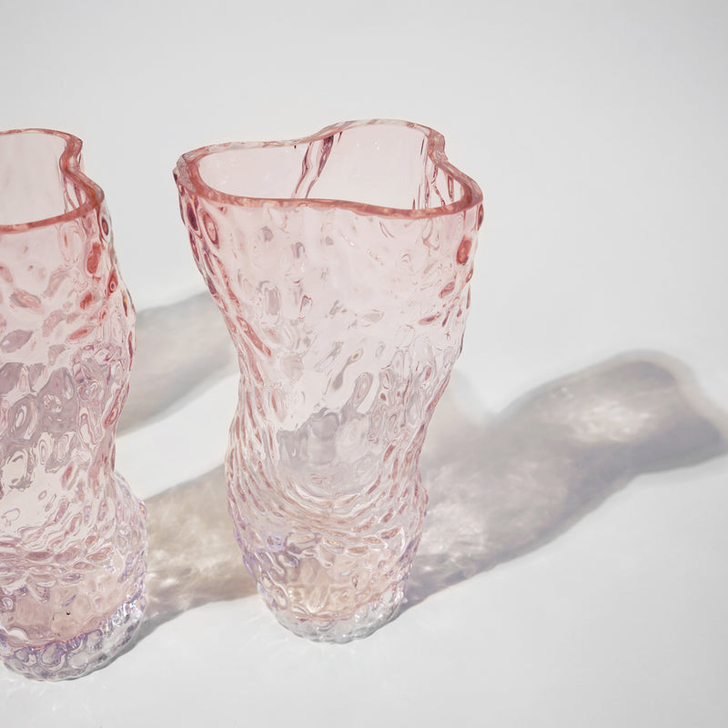 Ostrea Rock Glass Vase pale rose