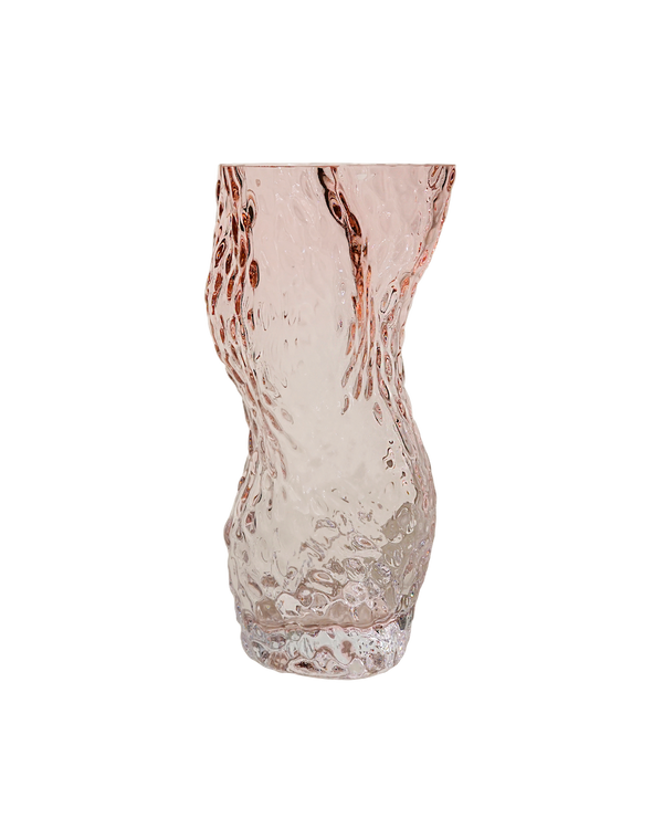 Ostrea Rock Glass Vase pale rose