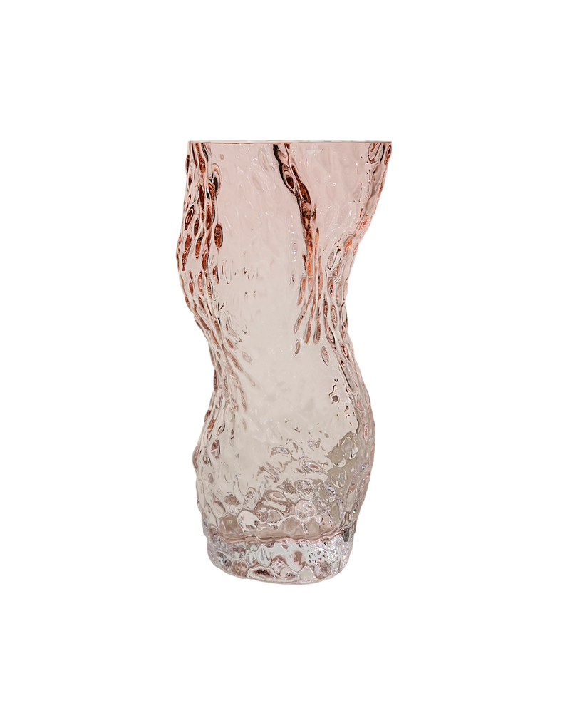 Ostrea Rock Glass Vase pale rose