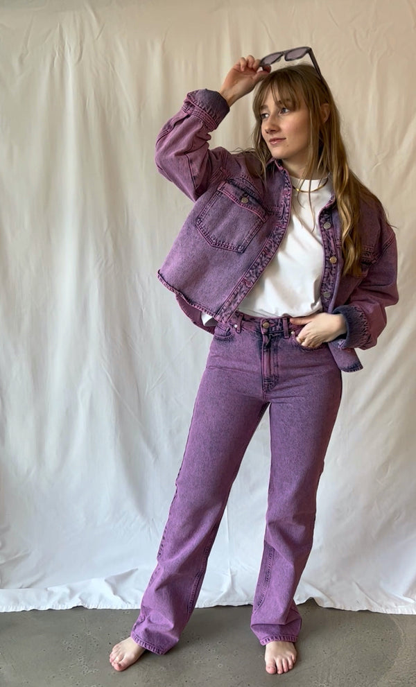 Denim Pants acid washed lilac