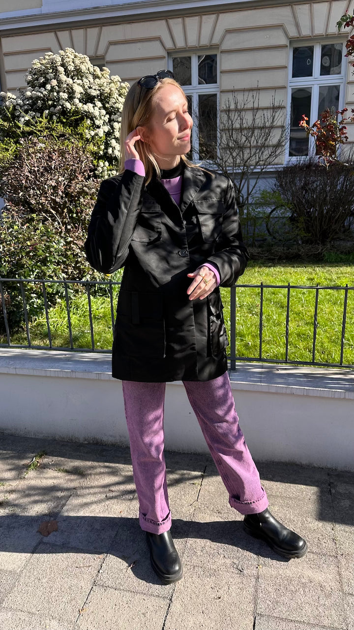 Denim Pants acid washed lilac