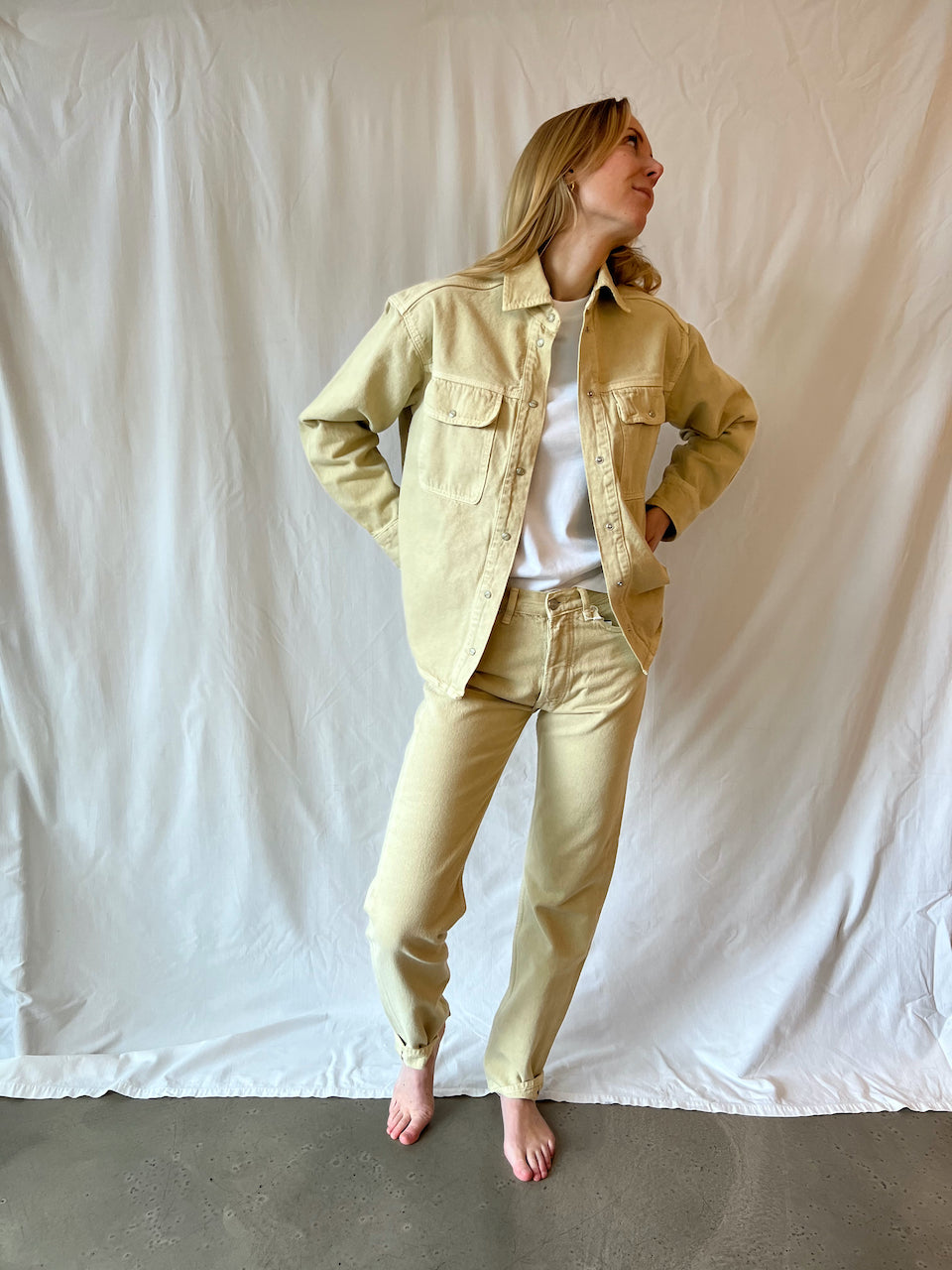 Susan Jeans sage green